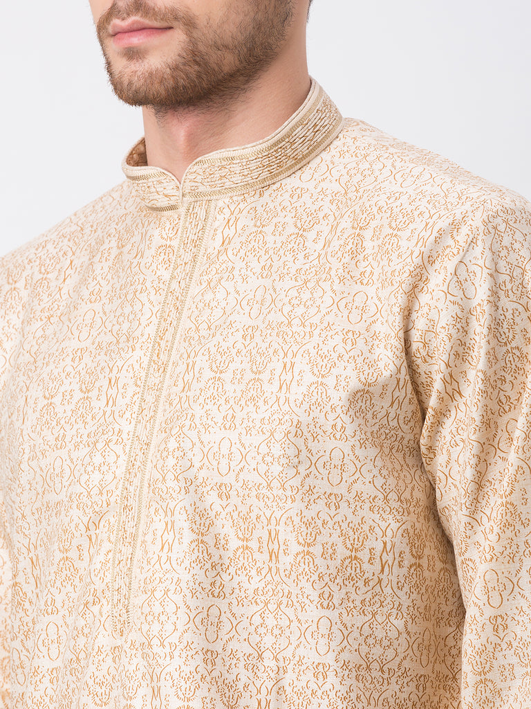 Men Straight Full Sleeve Chikoo Kp Set