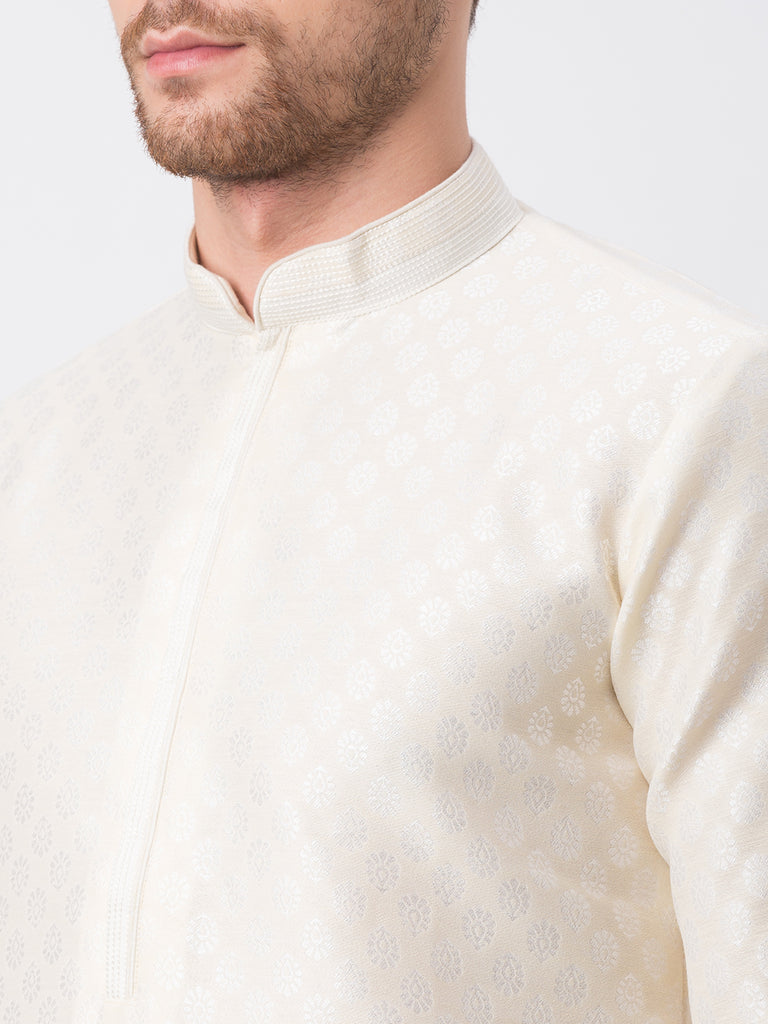 Men Straight Full Sleeve White Kp Set