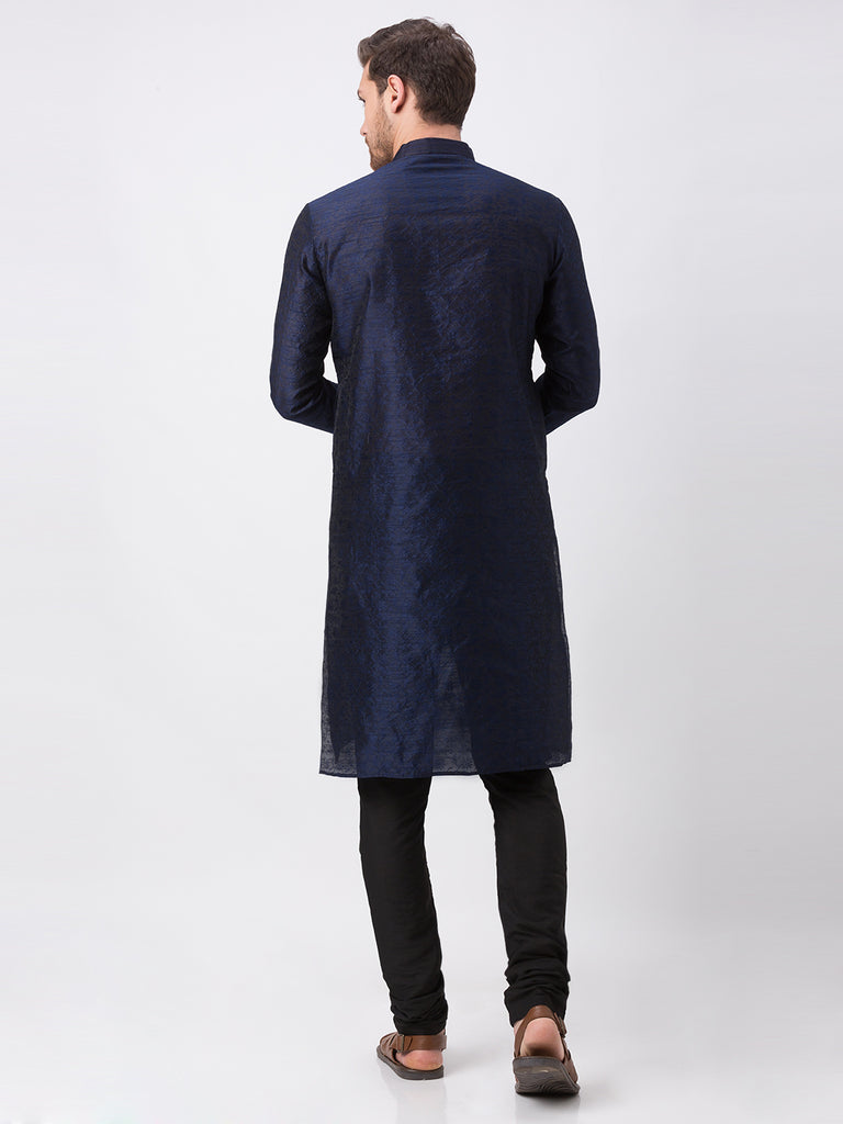 Men Straight Full Sleeve Navy Kp Set