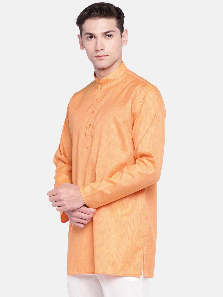 Core Men Straight Full Sleeve Orange Kurta