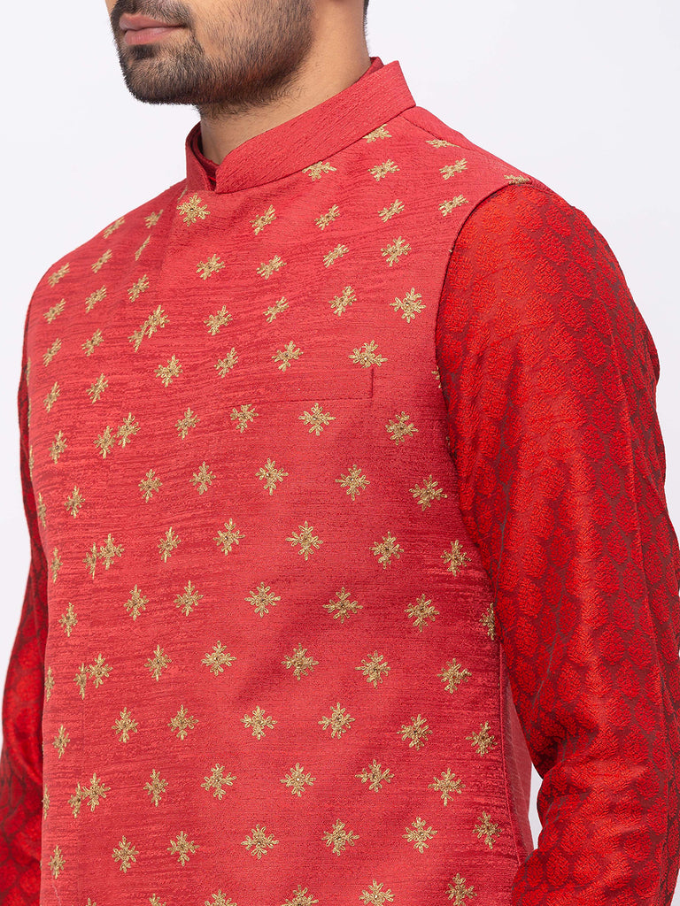 Men Straight Full Sleeve Maroon Jackets