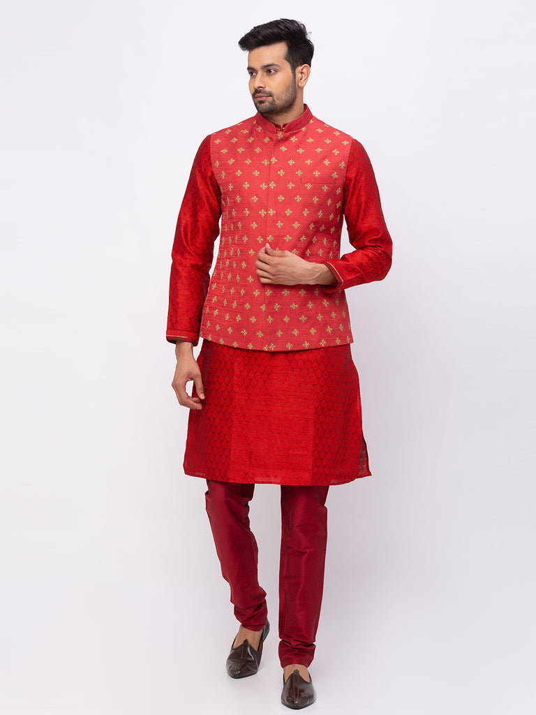 Men Straight Full Sleeve Maroon Jackets