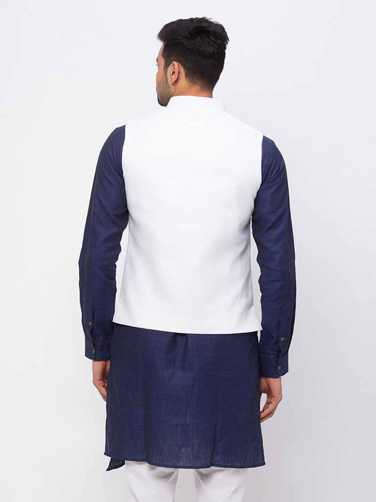 Men Straight Sleeveless White Jackets