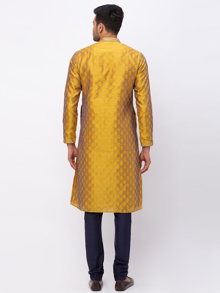 Men Straight Full Sleeve Mustard Kp Set