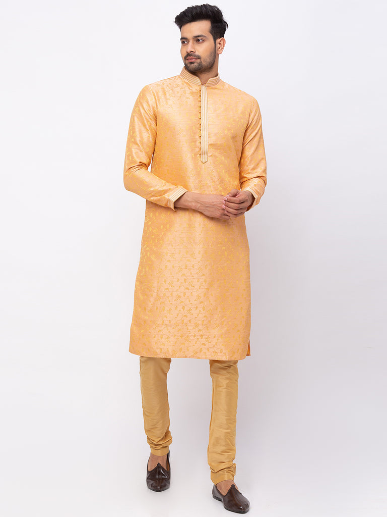 Men Straight Full Sleeve Peach Kp Set