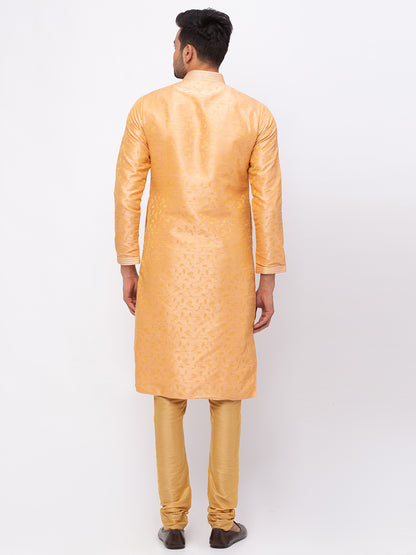 Men Straight Full Sleeve Peach Kp Set