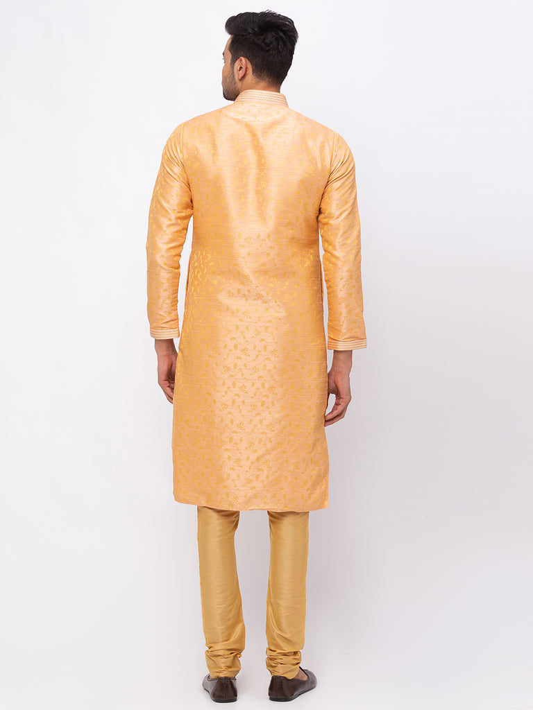 Men Straight Full Sleeve Peach Kp Set
