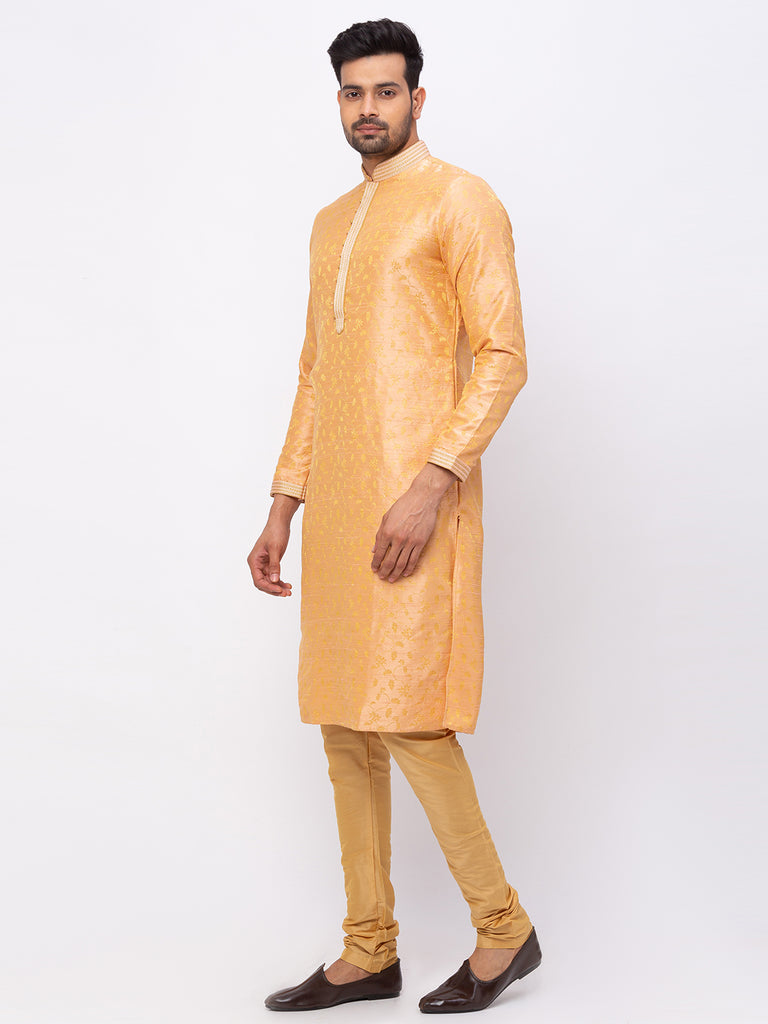 Men Straight Full Sleeve Peach Kp Set