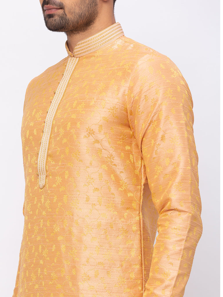 Men Straight Full Sleeve Peach Kp Set
