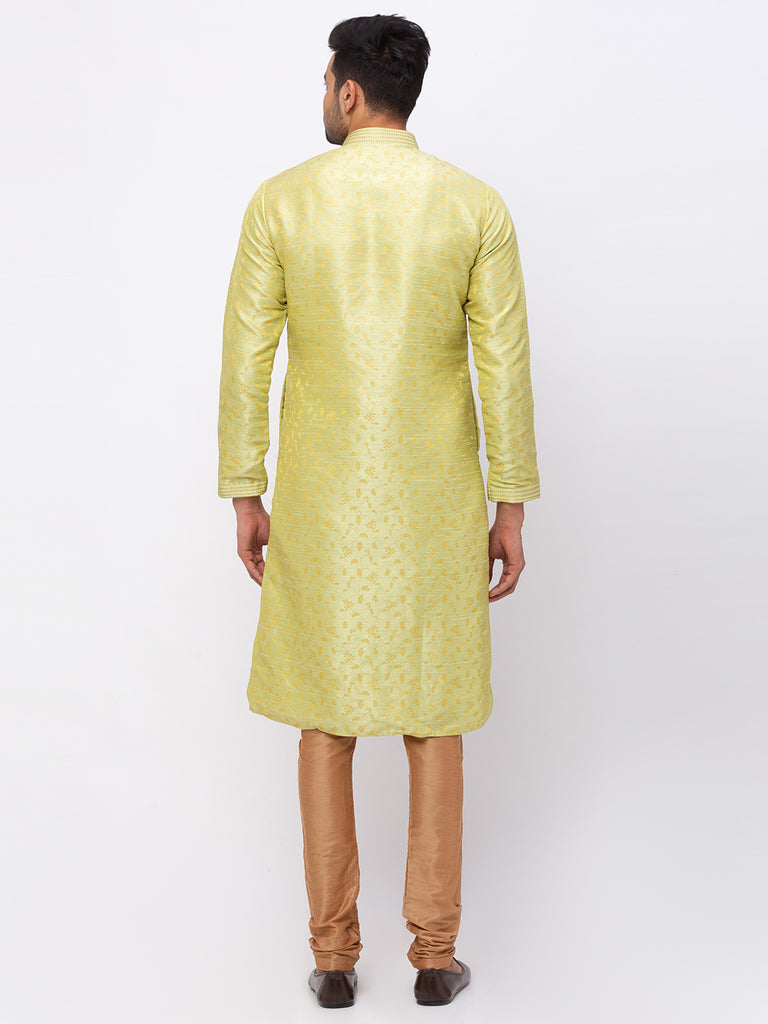 Men Straight Full Sleeve Pista Green Kp Set