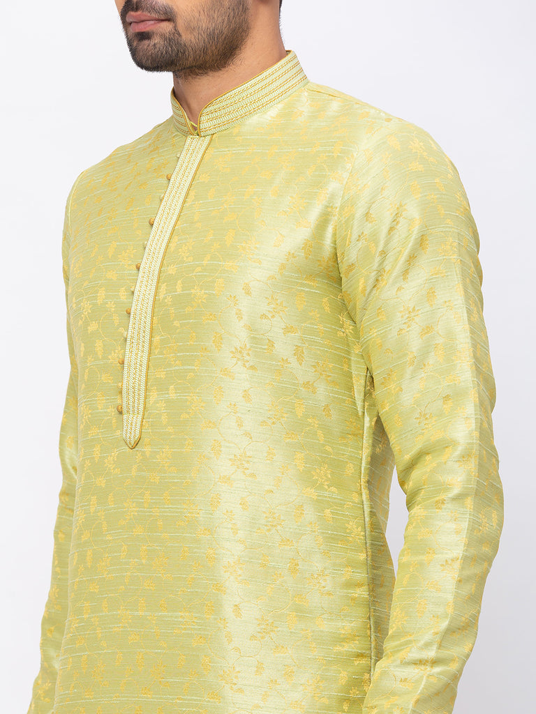 Men Straight Full Sleeve Pista Green Kp Set