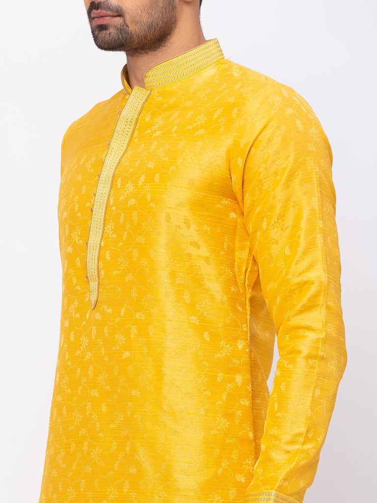 Men Straight Full Sleeve Yellow Kp Set