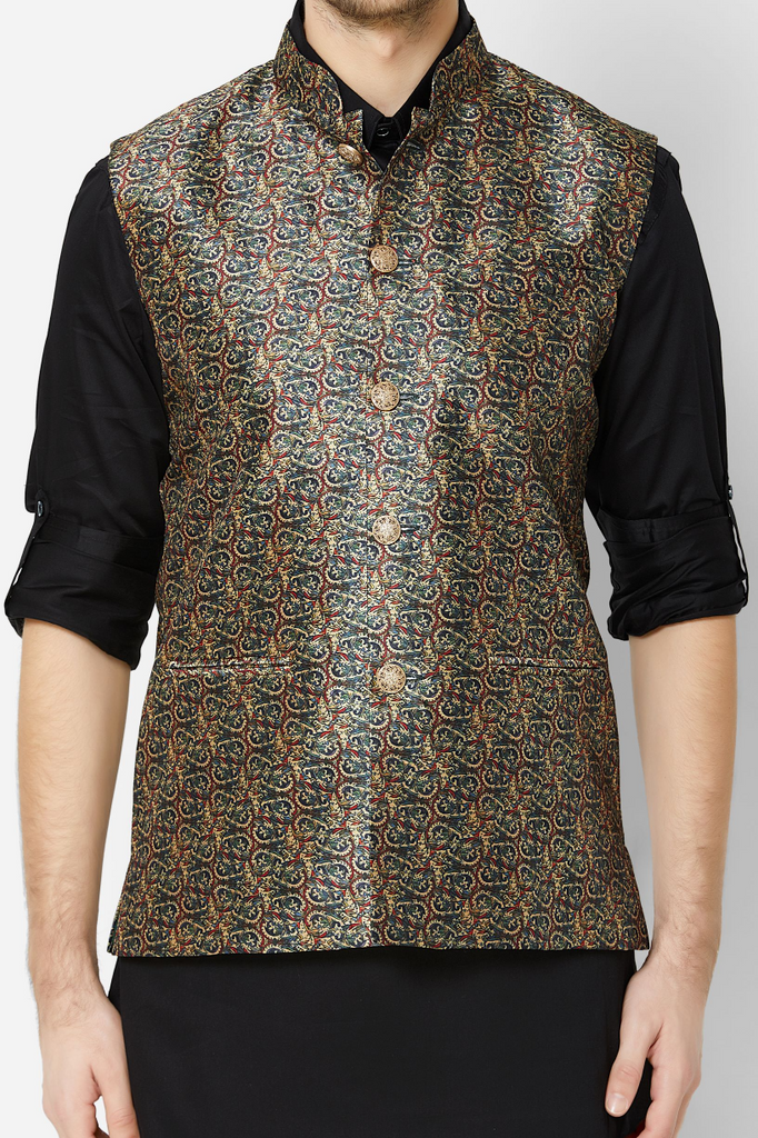 Men Straight Sleeveless Multi Jackets