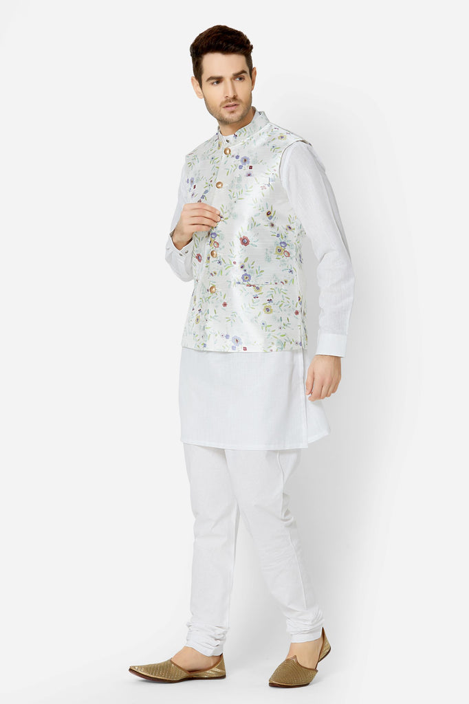 Men Straight Sleeveless White Jackets