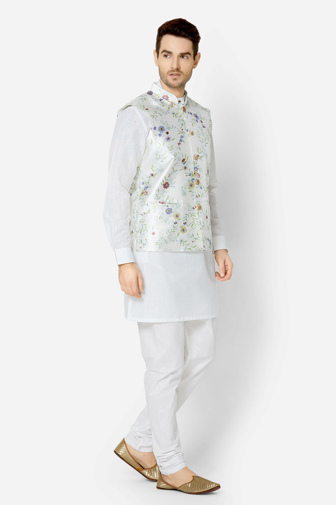 Men Straight Sleeveless White Jackets