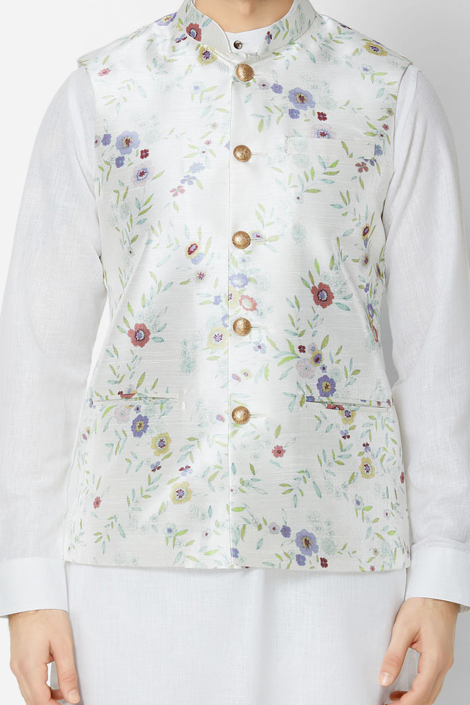 Men Straight Sleeveless White Jackets
