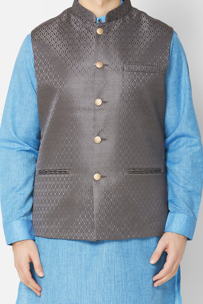 Men Straight Sleeveless Black Jackets
