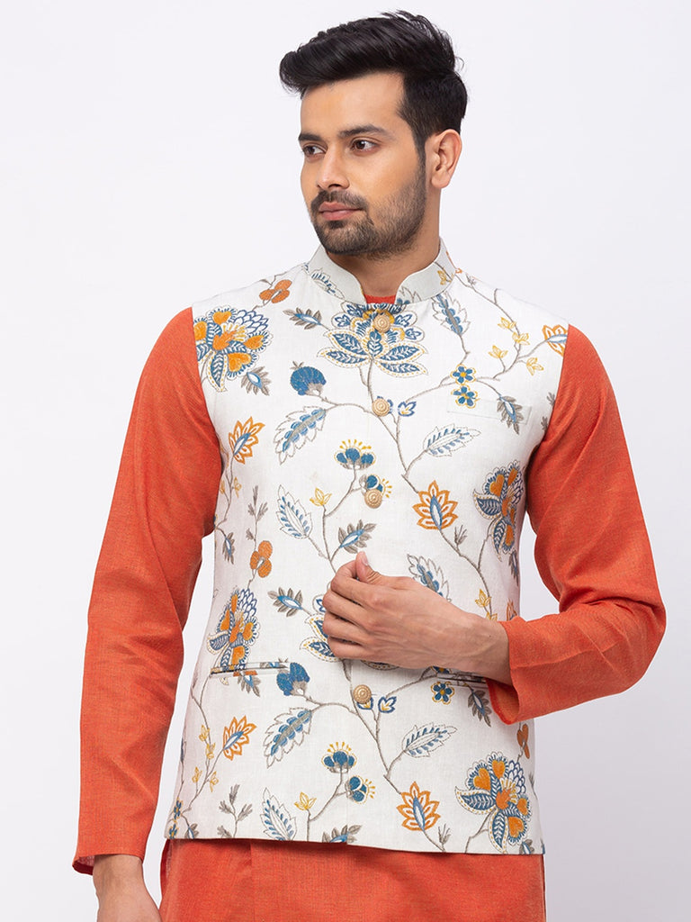 Men Straight Sleeveless White Jackets