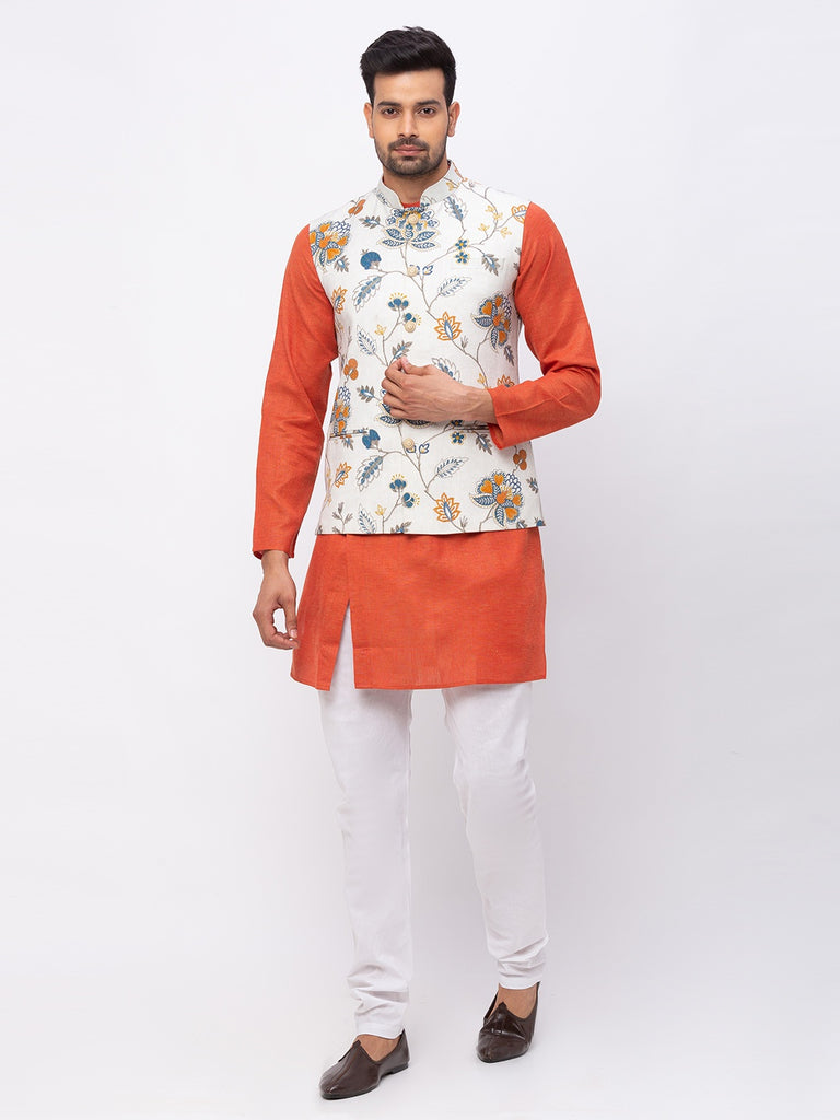 Men Straight Sleeveless White Jackets