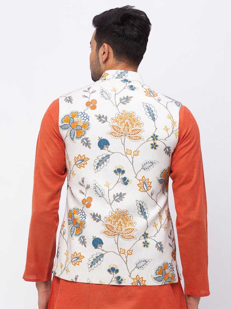 Men Straight Sleeveless White Jackets