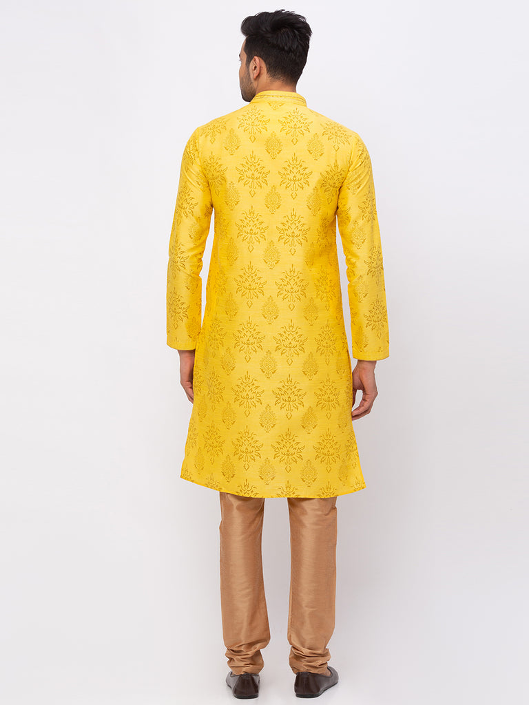 Men Straight Full Sleeve Yellow Kp Set