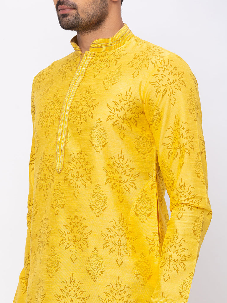Men Straight Full Sleeve Yellow Kp Set