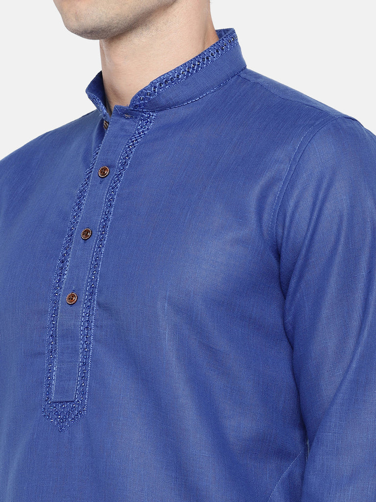 Men Straight Full Sleeve Royal Kurta