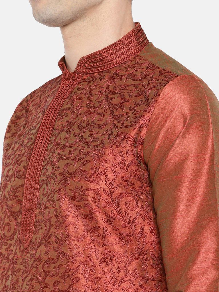 Men Straight Full Sleeve Red Kp Set