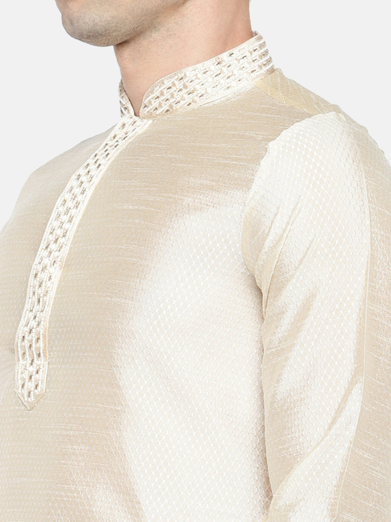 Men Straight Full Sleeve Off White Kp Set