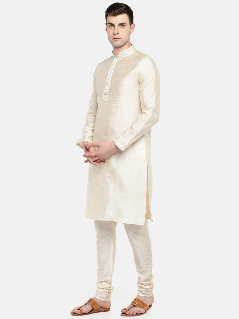 Men Straight Full Sleeve Off White Kp Set