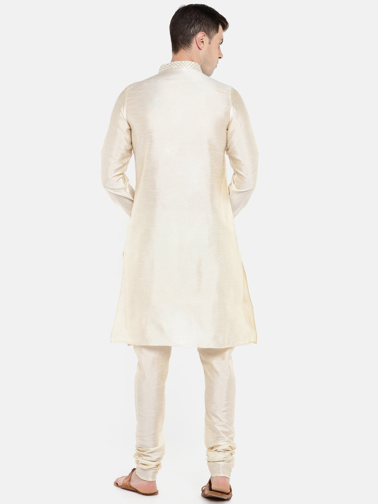 Men Straight Full Sleeve Off White Kp Set