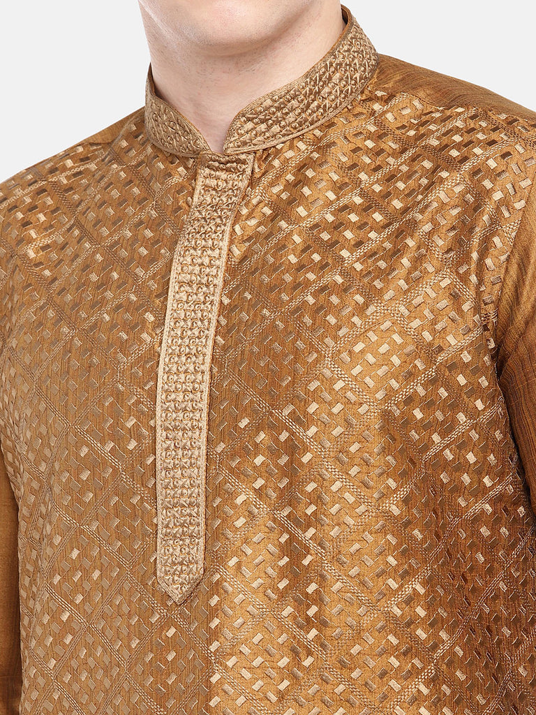 Men Straight Full Sleeve Mustard Kp Set