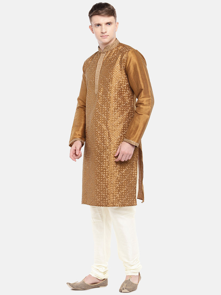 Men Straight Full Sleeve Mustard Kp Set