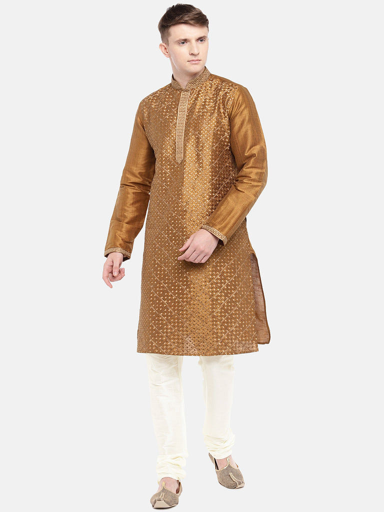 Men Straight Full Sleeve Mustard Kp Set