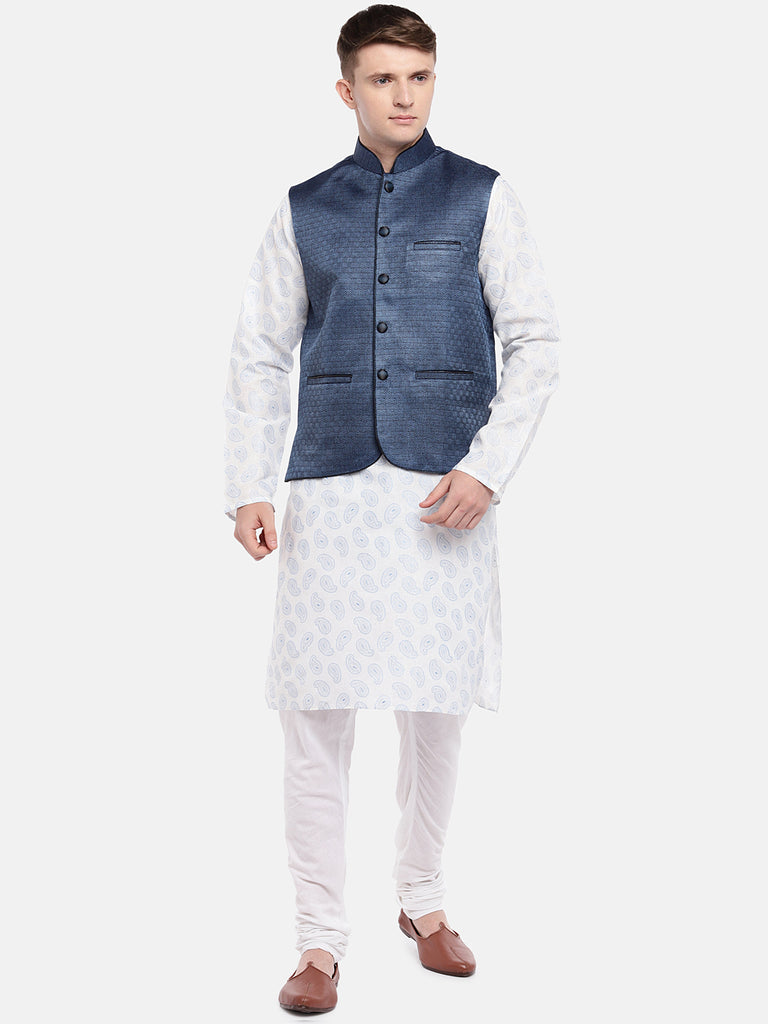 Men Straight Sleeveless Blue Jackets