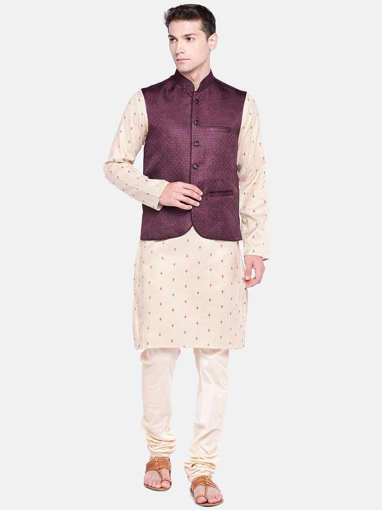 Men Straight Sleeveless Maroon Jackets