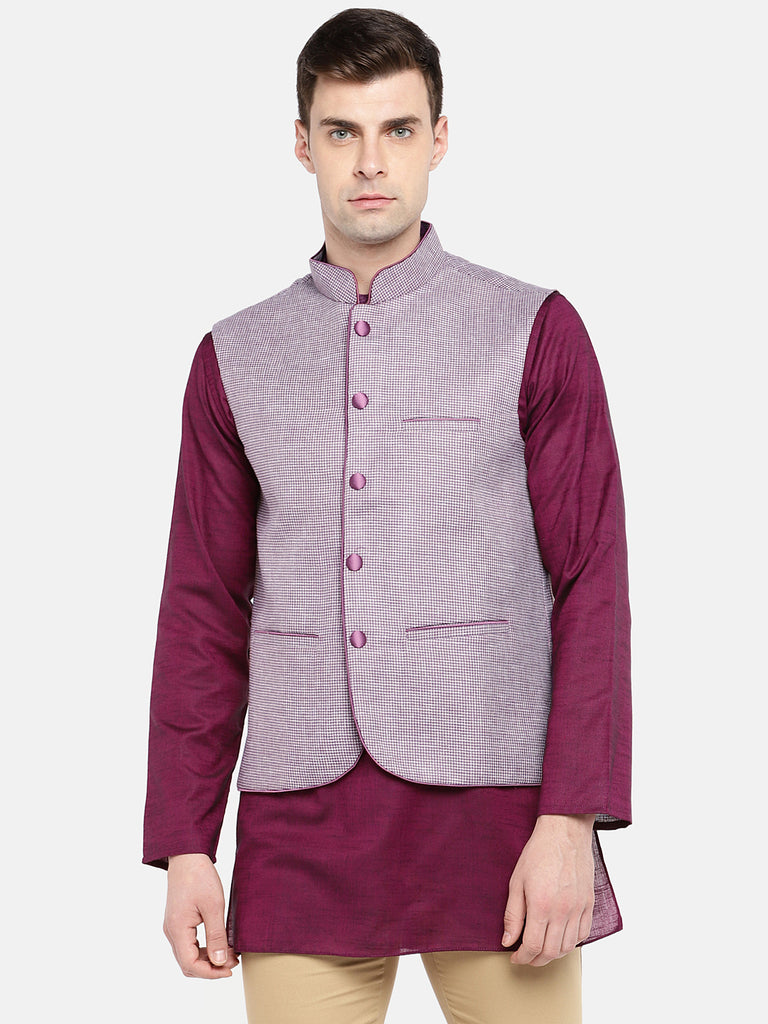 Men Straight Sleeveless Maroon Jackets