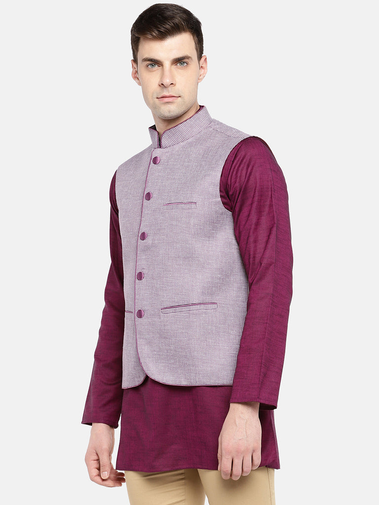 Men Straight Sleeveless Maroon Jackets