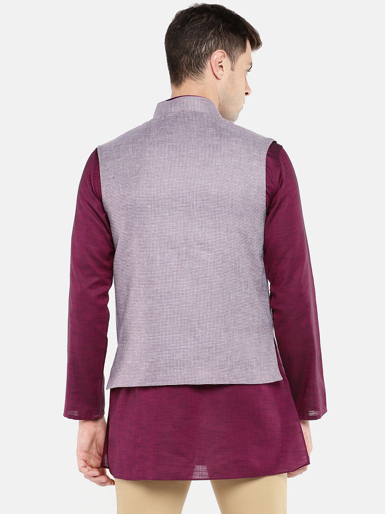Men Straight Sleeveless Maroon Jackets