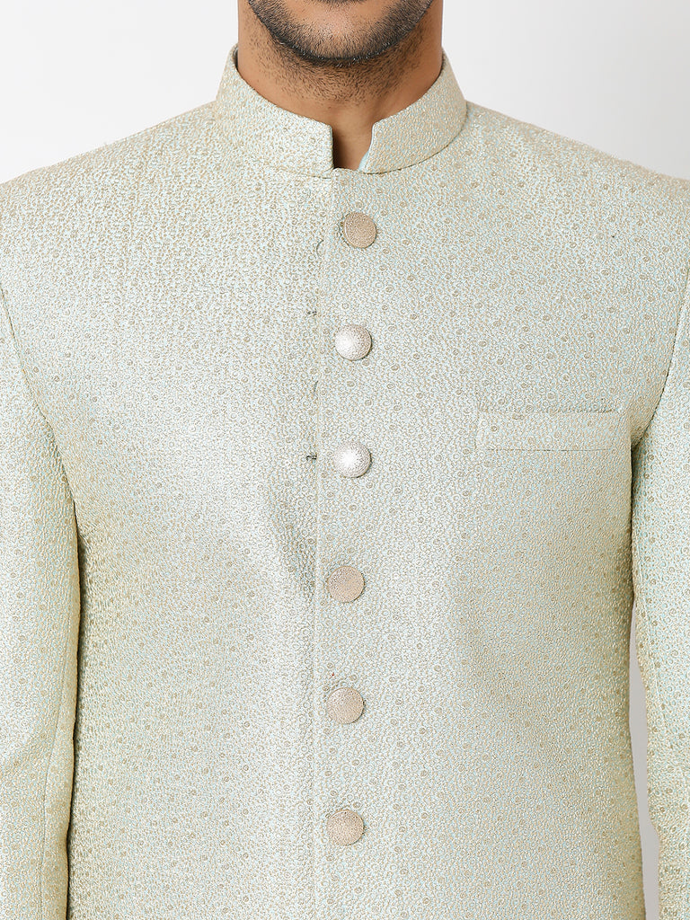 Men's Pista Art Silk Solid Kurta & Pyjama Sets