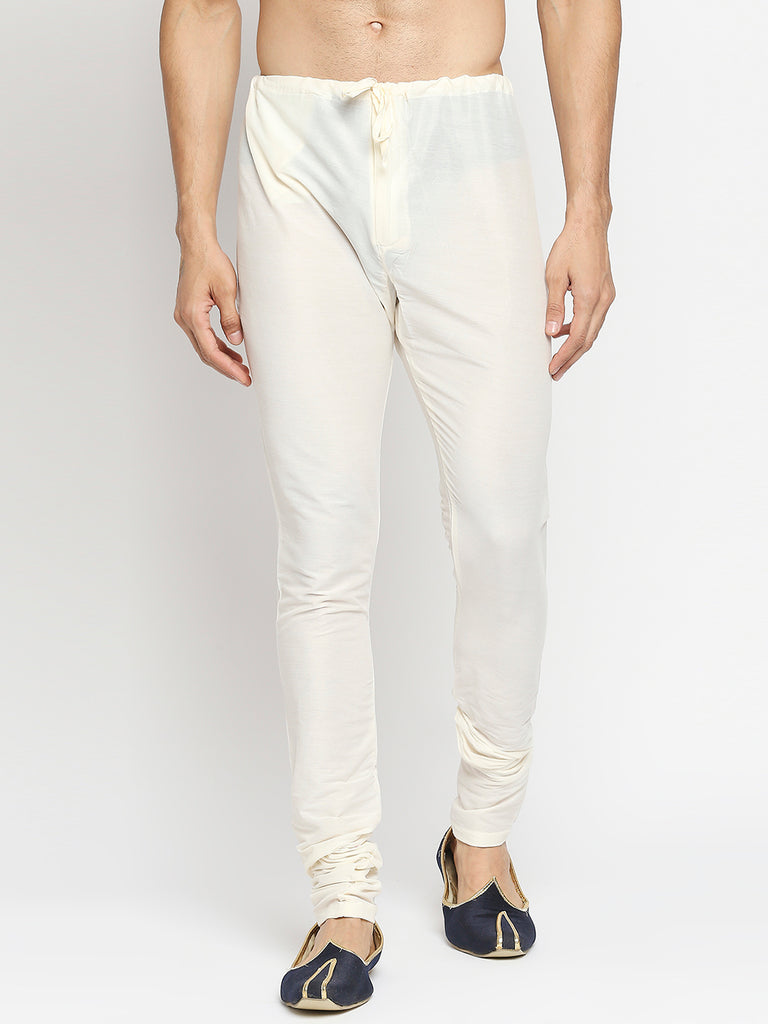 Men's Grey Blended Embroidered Kurta Pyjama