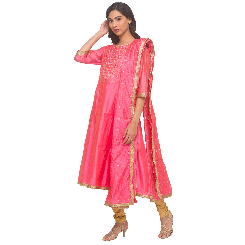 Kurta & heavy embroidred Dupatta Set