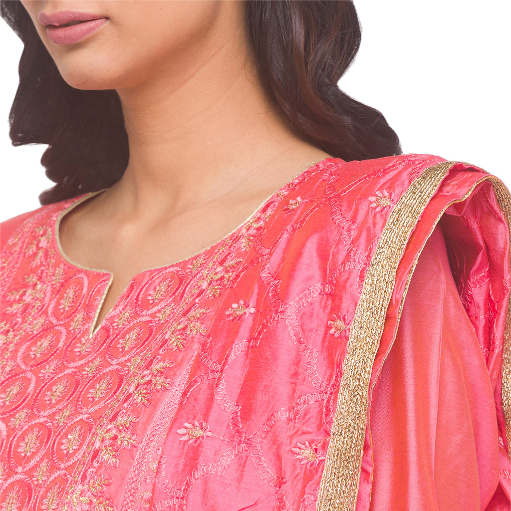 Kurta & heavy embroidred Dupatta Set