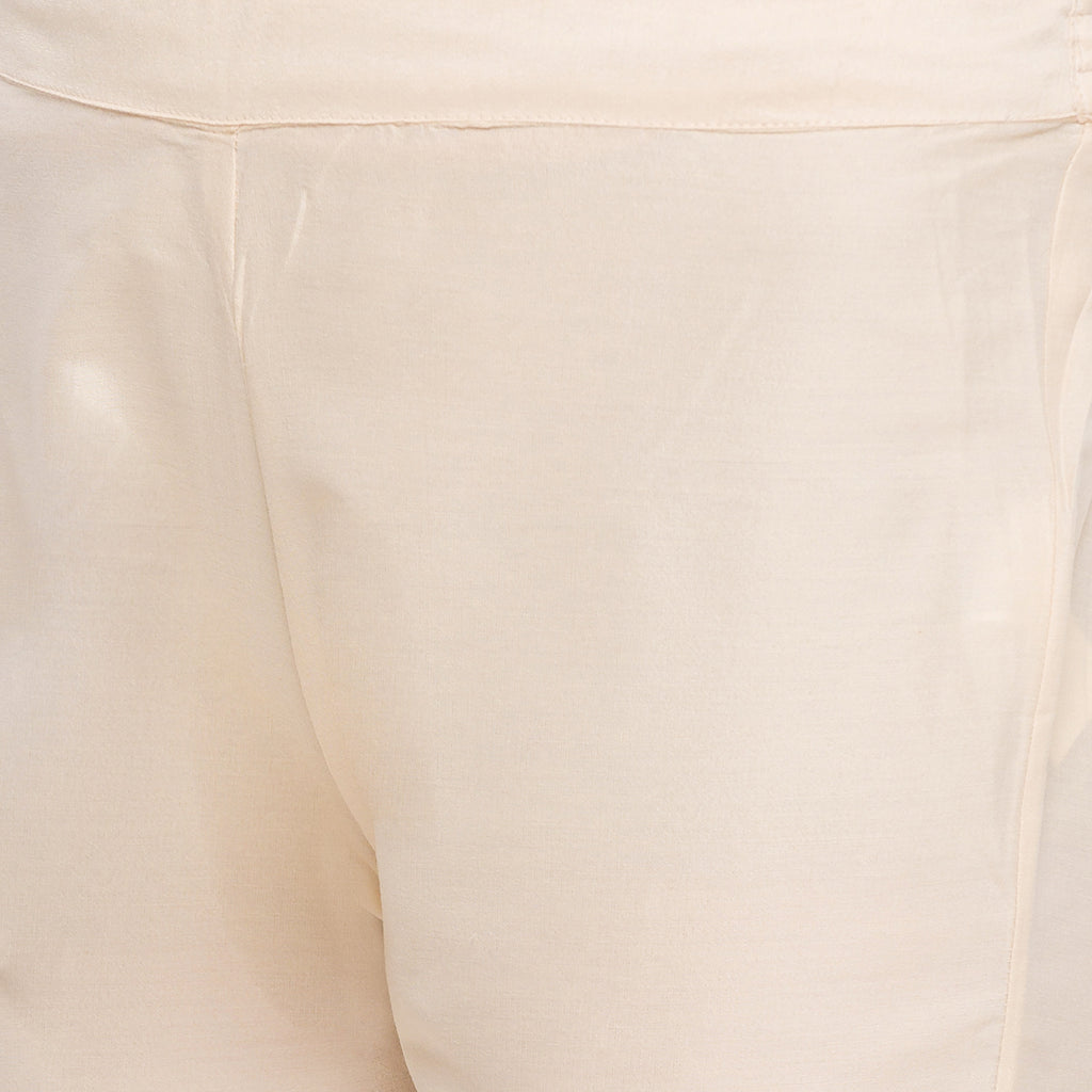 Lace edged slim pants