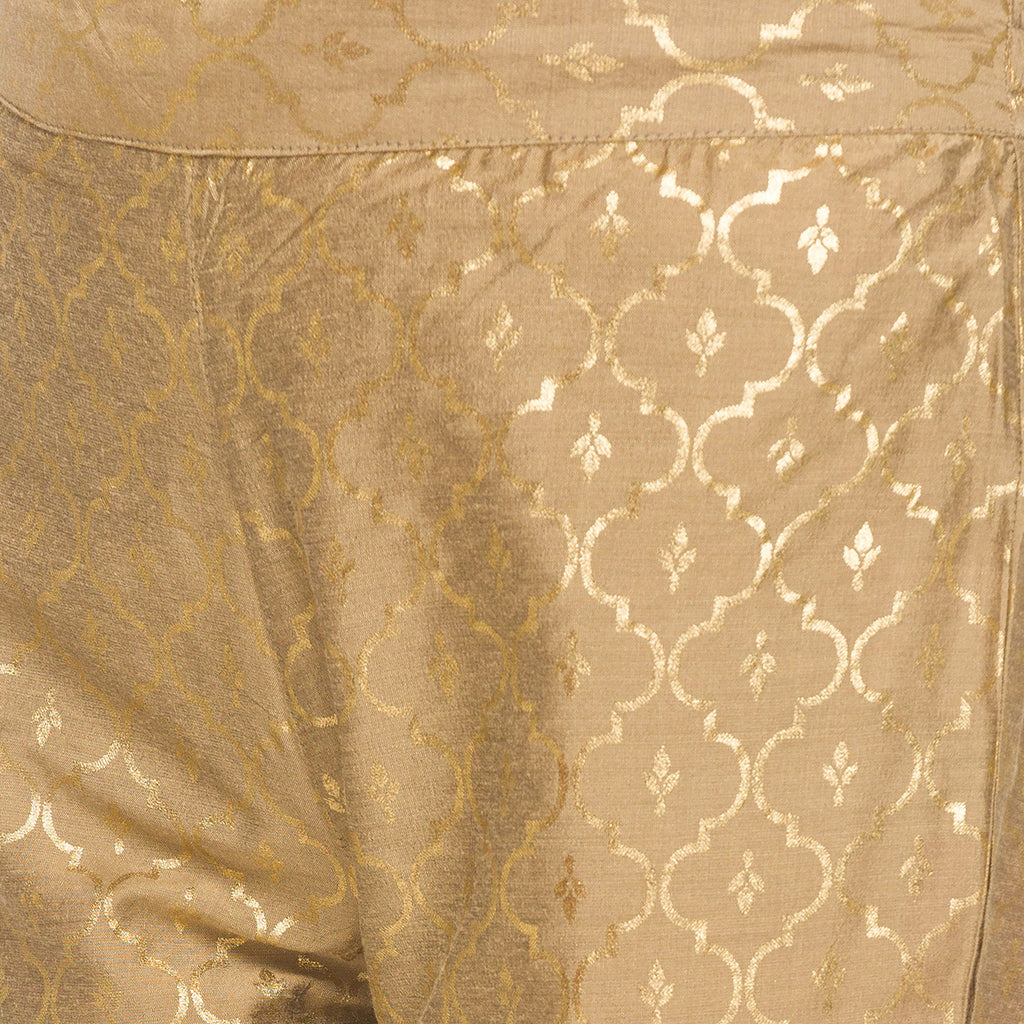 Gold print slim pants