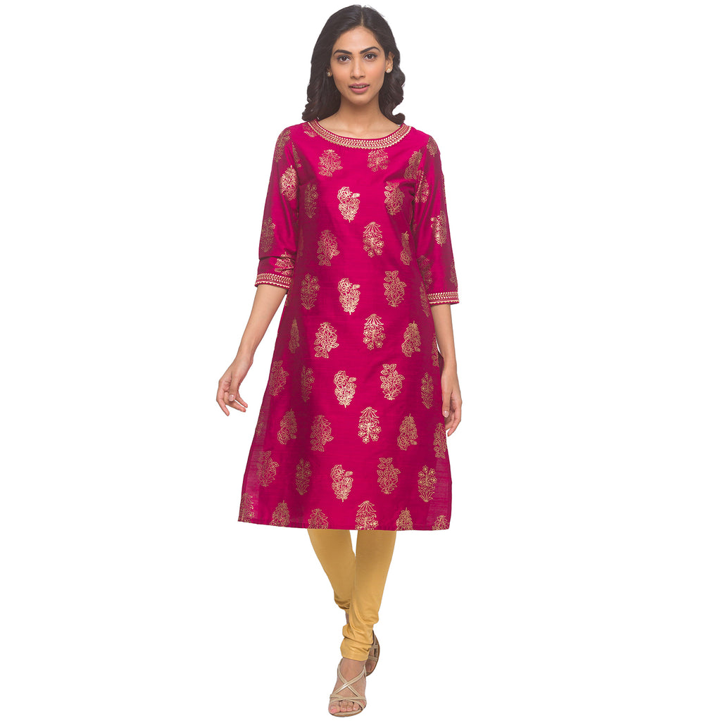 Gold Print Kurta