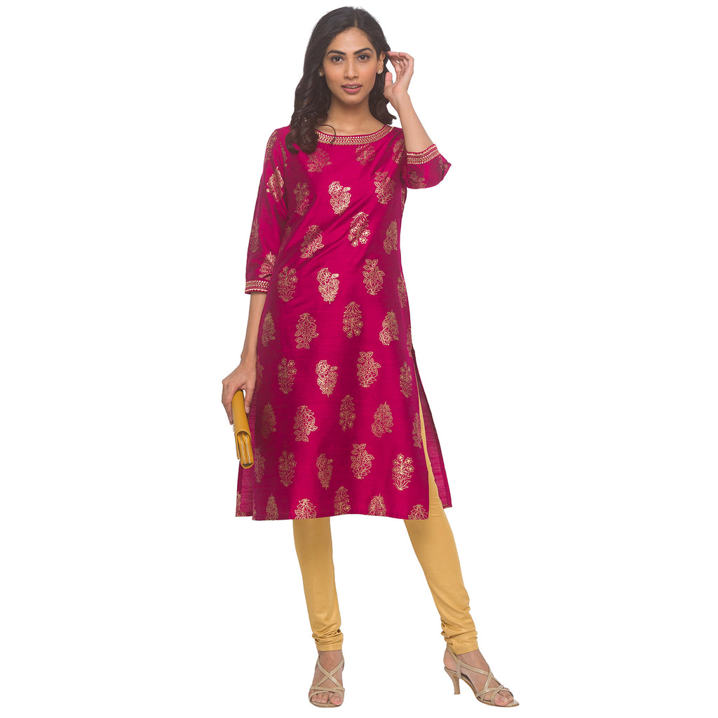 Gold Print Kurta