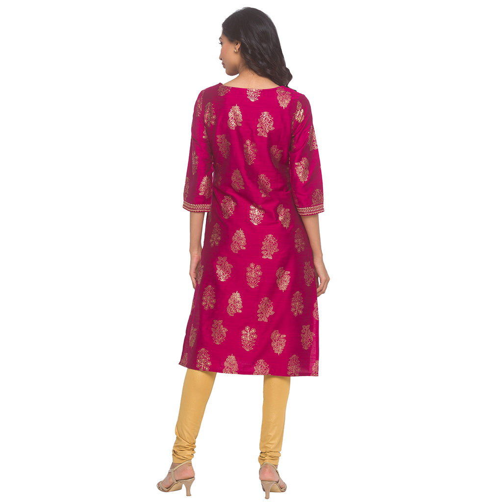Gold Print Kurta