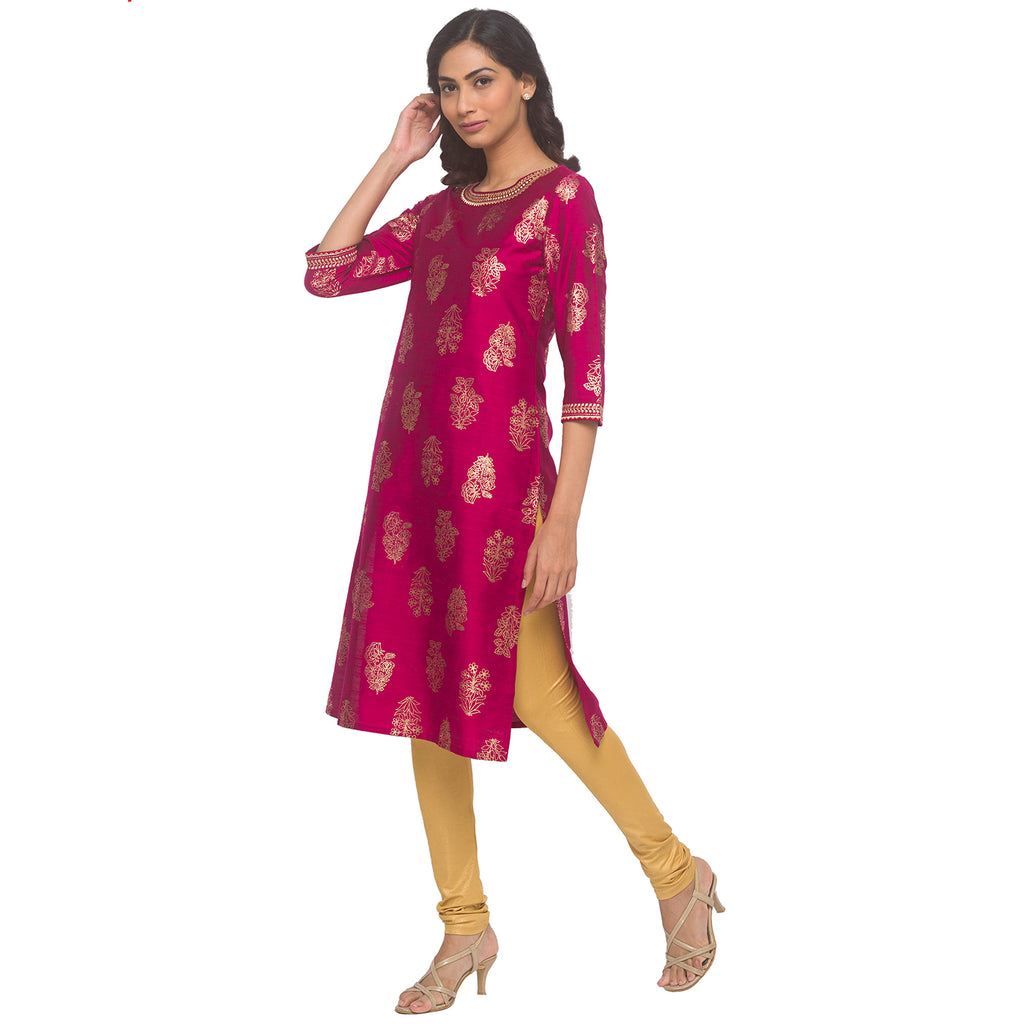 Gold Print Kurta