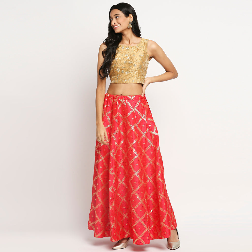 Women Kalidar Fuchsia Skirt